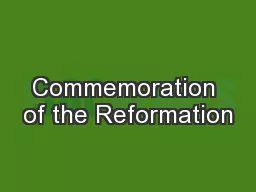 Commemoration of the Reformation