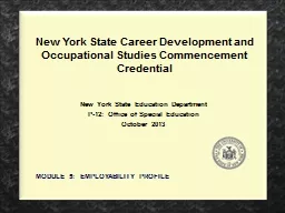 New York State Career Development and Occupational Studies Commencement Credential