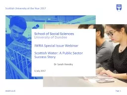 Dr Sarah Hendry IWRA Special Issue Webinar: