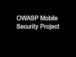 OWASP Mobile Security Project