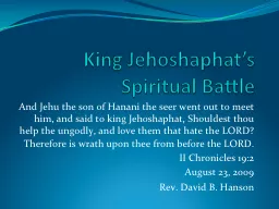 King Jehoshaphat’s Spiritual Battle