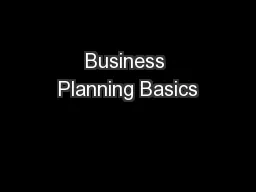Business Planning Basics