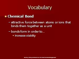 Vocabulary Chemical Bond