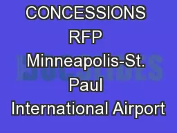 2017 CONCESSIONS RFP Minneapolis-St. Paul International Airport