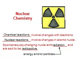 Nuclear Chemistry ________________ involve changes with electrons.