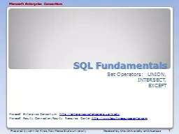 SQL Fundamentals Set Operators:  UNION,