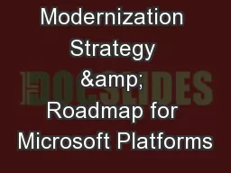 Modernization Strategy & Roadmap for Microsoft Platforms