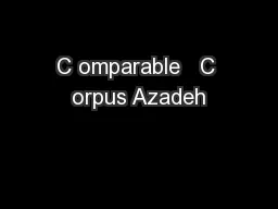 C omparable   C orpus Azadeh