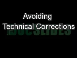Avoiding Technical Corrections