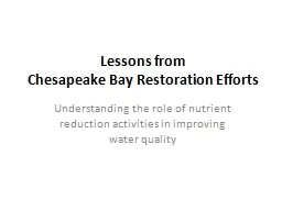Lessons from  Chesapeake