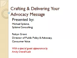 Crafting & Delivering Your Advocacy Message
