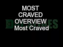 MOST CRAVED OVERVIEW Most Craved