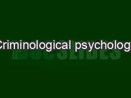 Criminological psychology