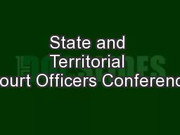 State and Territorial Court Officers Conference