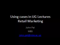 Using cases in  UG  Lectures