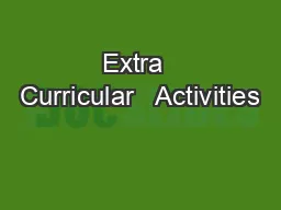 Extra  Curricular   Activities
