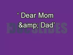 ‘ Dear Mom & Dad’