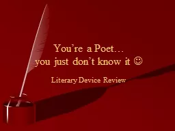 Literary Device Review You’re a Poet…