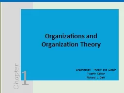 Organizations and  Organization Theory