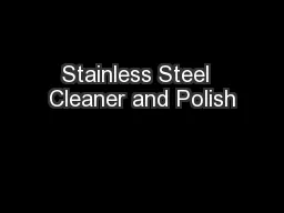 Stainless Steel  Cleaner and Polish
