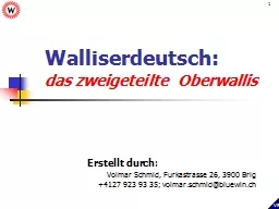 Walliserdeutsch : das zweigeteilte Oberwallis