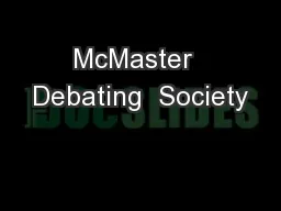 McMaster  Debating  Society