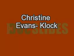 Christine Evans- Klock