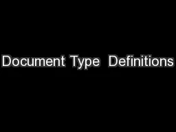 Document Type  Definitions