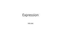 Expression ISYS 350 Performing Calculations