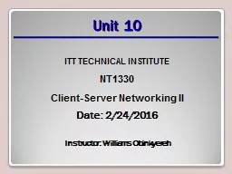 Unit  10 ITT  TECHNICAL INSTITUTE