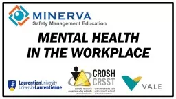 MENTAL HEALTH  IN THE WORKPLACE