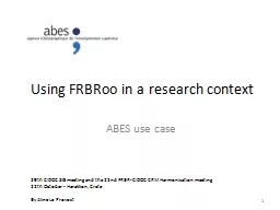 Using   FRBRoo  in a  research