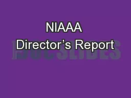 NIAAA Director’s Report