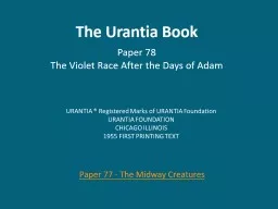 The Urantia Book Paper 78