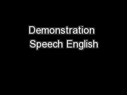 Demonstration Speech English
