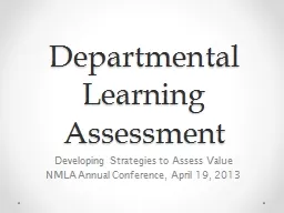 Departmental Learning Assessment
