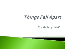 Things Fall Apart Vocabulary List #3