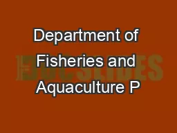 Department of Fisheries and Aquaculture P