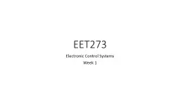 EET273 Electronic Control Systems