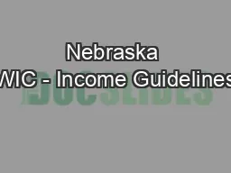 Nebraska WIC - Income Guidelines