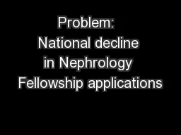 Problem:  National decline in Nephrology Fellowship applications