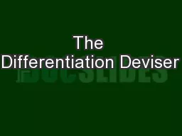 The Differentiation Deviser