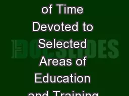 Seniors' Perceptions of Time Devoted to Selected Areas of Education and Training,