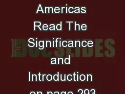 People of the Americas Read The Significance and Introduction on page 293