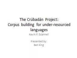 The  Crúbadán  Project: