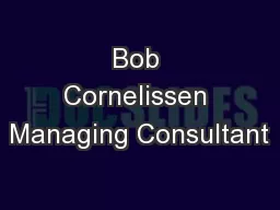 Bob Cornelissen Managing Consultant