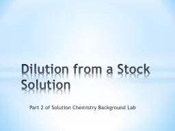 Part 3 of Solution Chemistry Background Lab