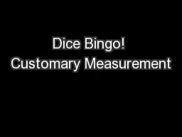 Dice Bingo! Customary Measurement