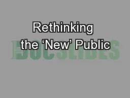 Rethinking the ‘New’ Public
