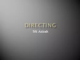 Directing Siti   Azizah What is directing?
